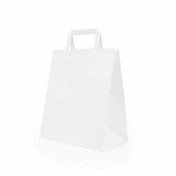 Kraft White Paper Bags with Flat Handles