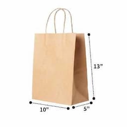 10 x 5 x 13 Kraft Paper Bag Flat / Twisted Handles