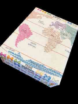World Map Wrapping Paper With Beautiful Bows