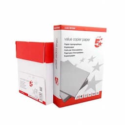 White A4 80gsm Copier Paper Ream (Pack of 2500) 5 Star 