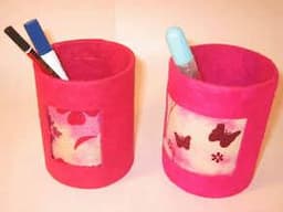 Pink Butterfly Pen Holder